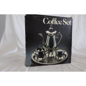 Vintage Leonard Silver Mfg Coffee Set Four Piece Coffee Pot Sugar Creamer Tray